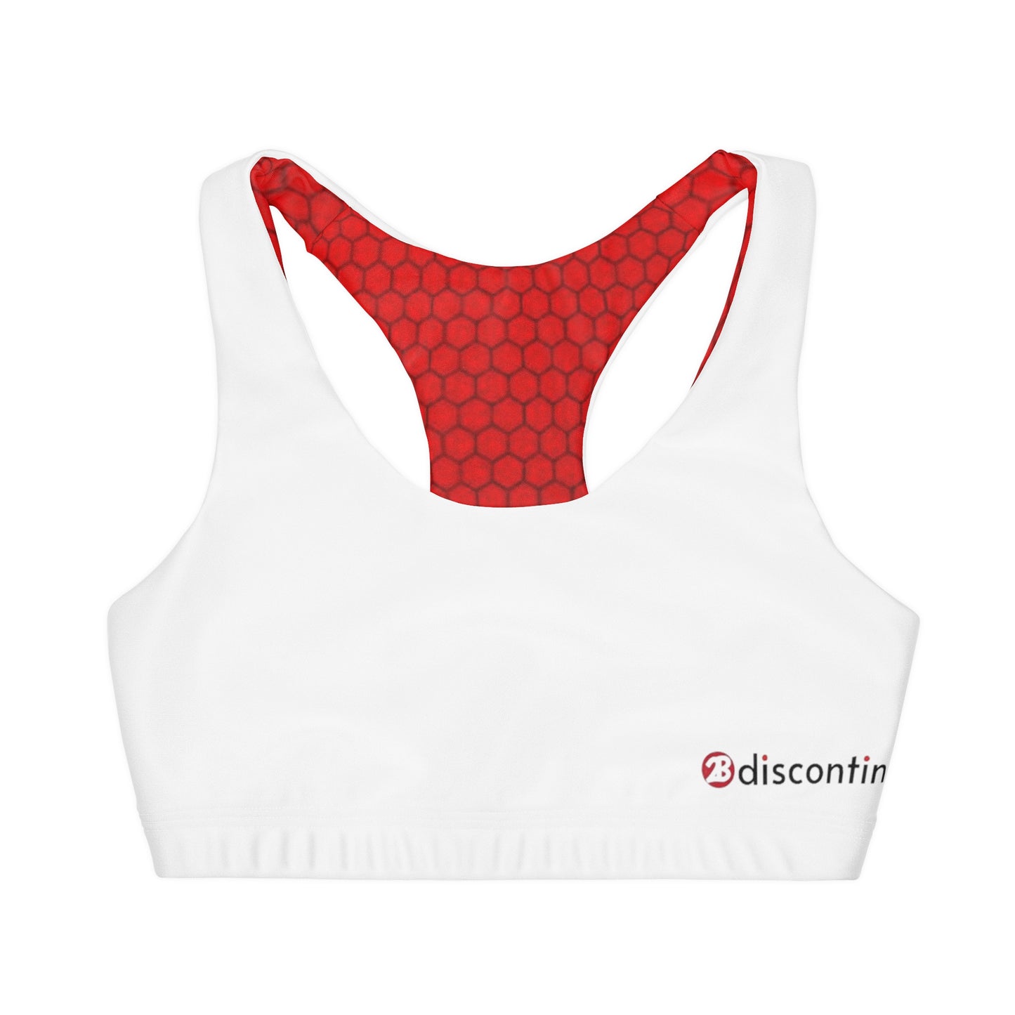 2Bdiscontinued. girls' double lined seamless sports bra whtred