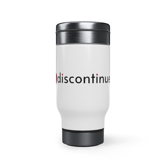 2Bdiscontinued. stainless steel travel mug with handle, 14oz