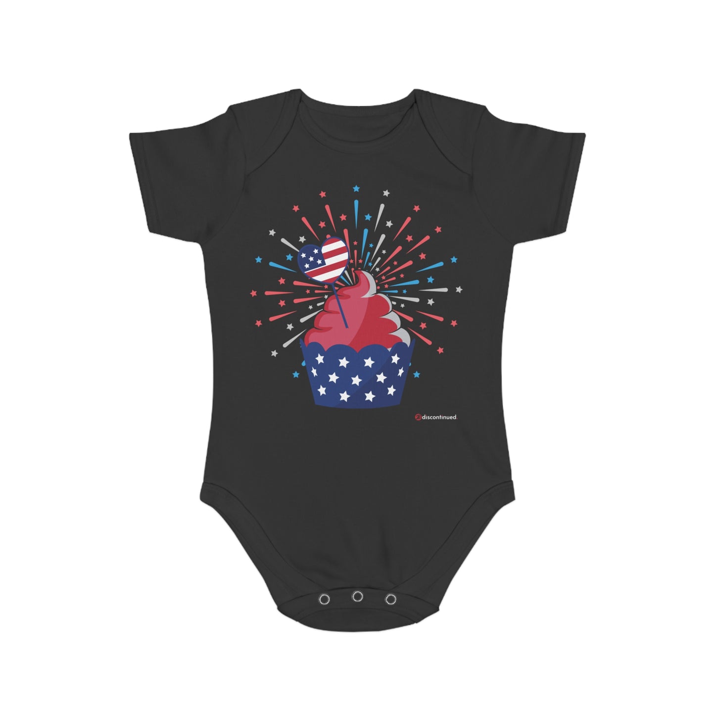 2Bdiscontinued. short sleeve baby bodysuit cupcake