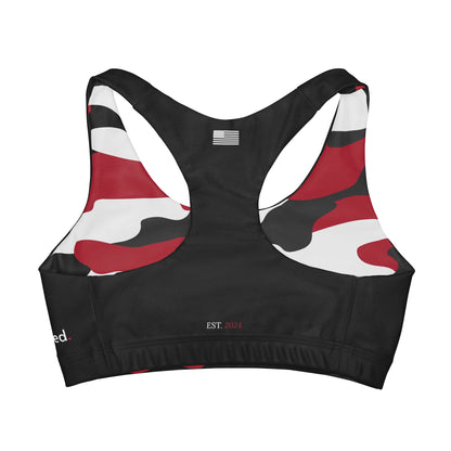 2Bdiscontinued. girls' double lined seamless sports bra blkcamo