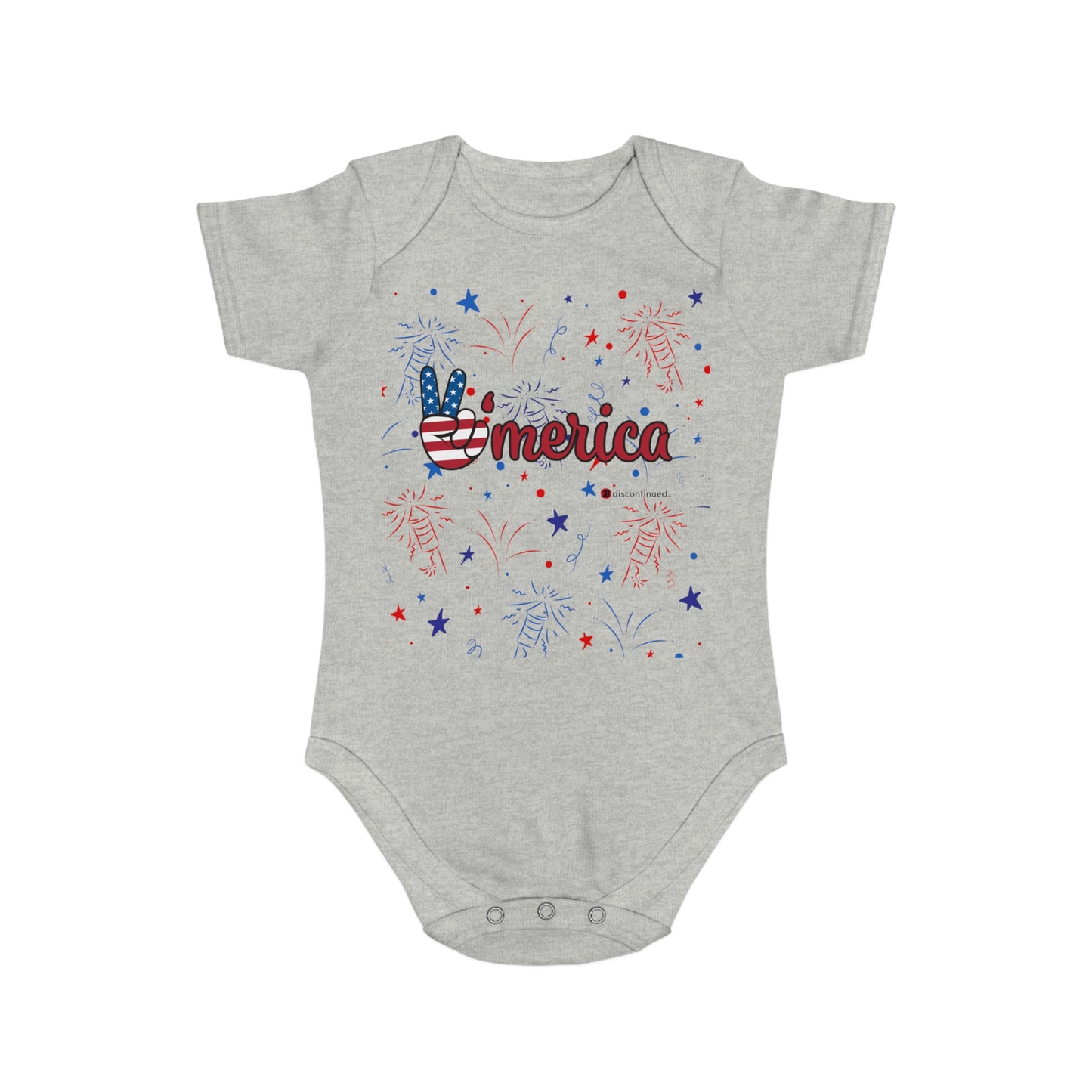 2Bdiscontinued. short sleeve baby bodysuit 'merica