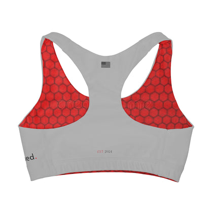 2Bdiscontinued. girls' double lined seamless sports bra gryred
