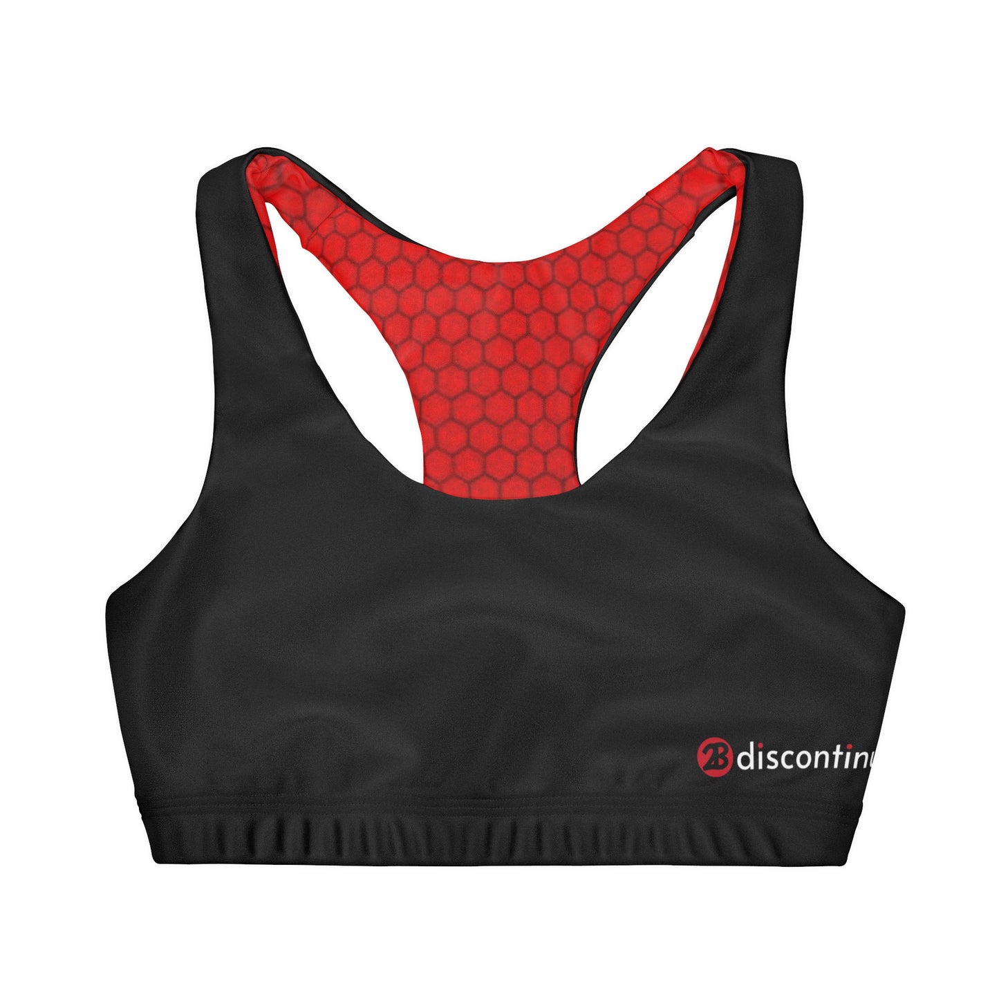 2Bdiscontinued. girls' double lined seamless sports bra blkred