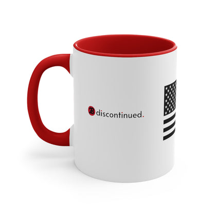 2Bdiscontinued. flag accent coffee mug, 11oz