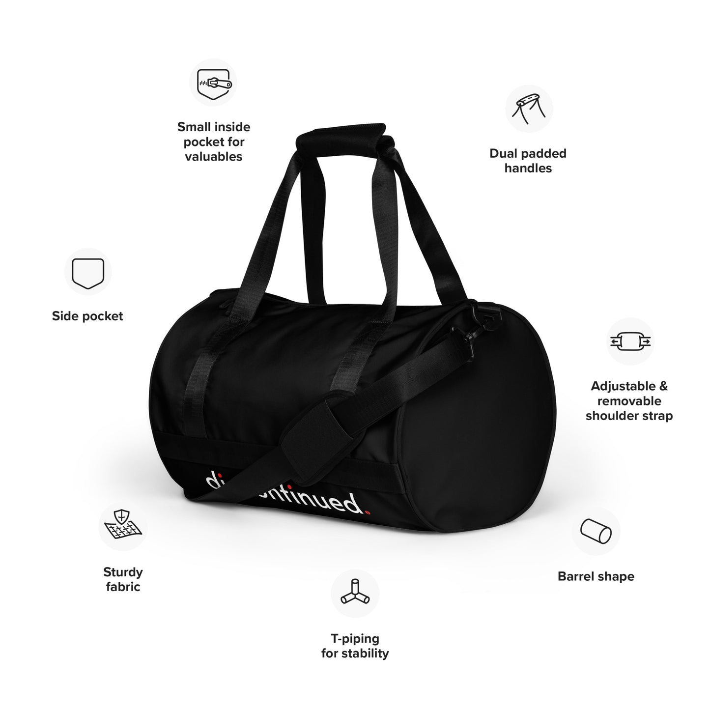 2Bdiscontinued. gym bag blk