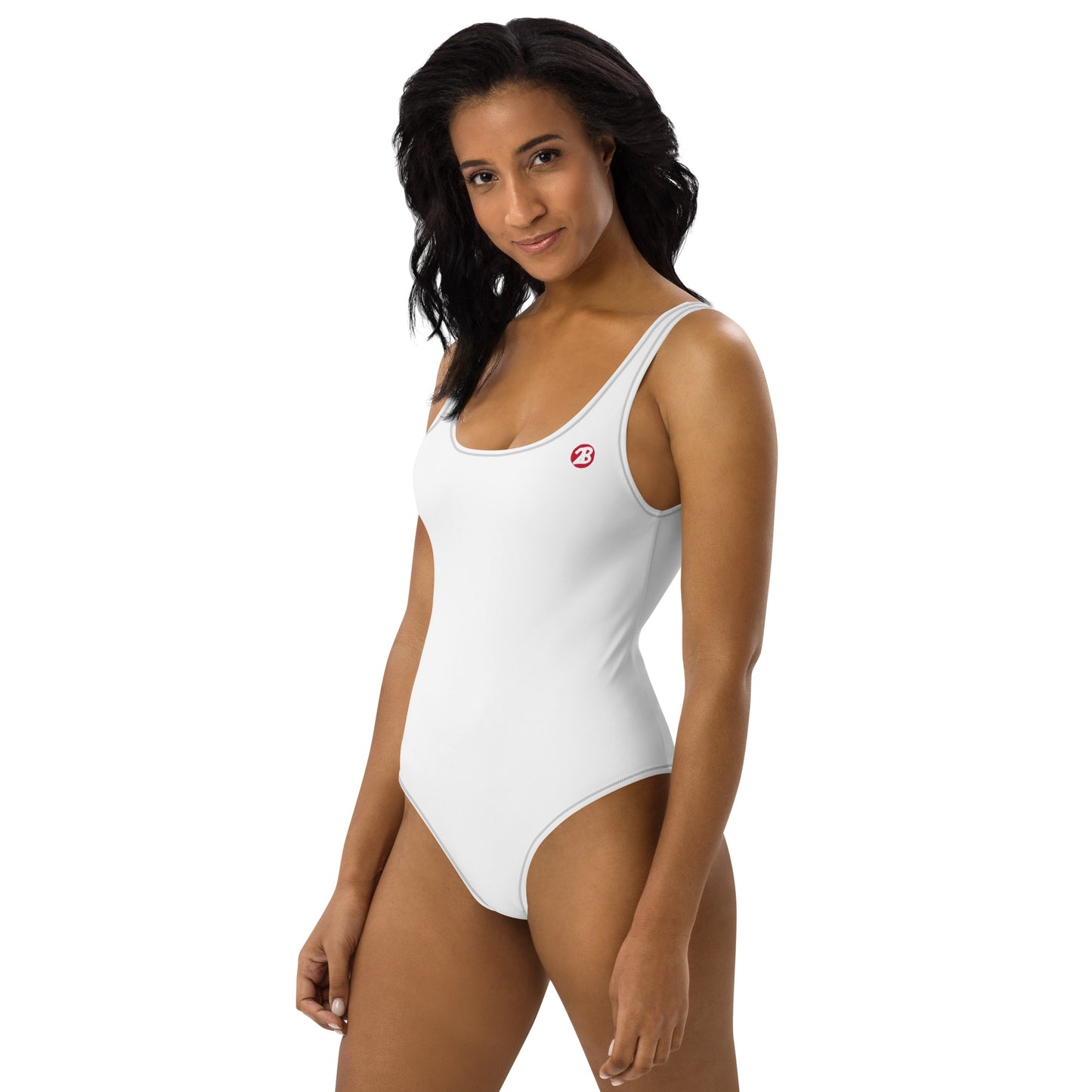 2Bdiscontinued. women's low back one-piece swimsuit w/blk trim 211