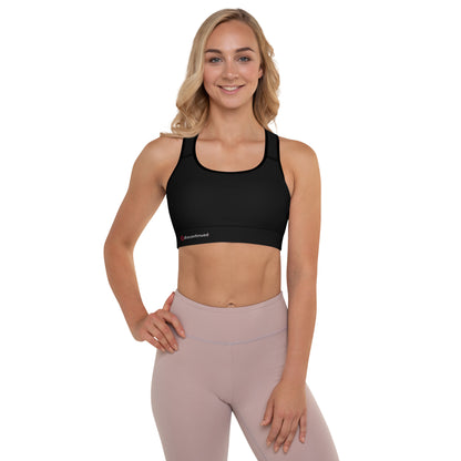 2Bdiscontinued. women's padded sports bra blk