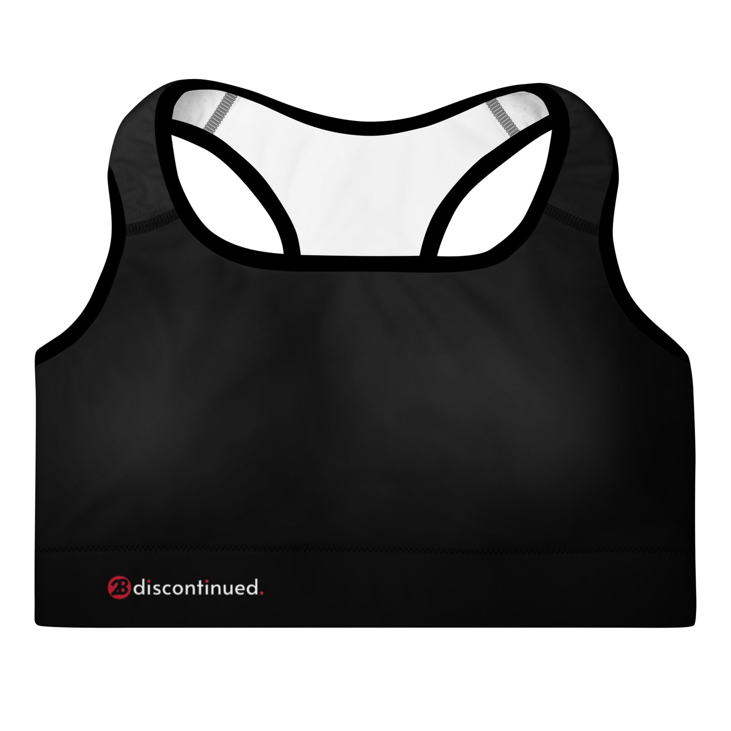 2Bdiscontinued. women's padded sports bra blk