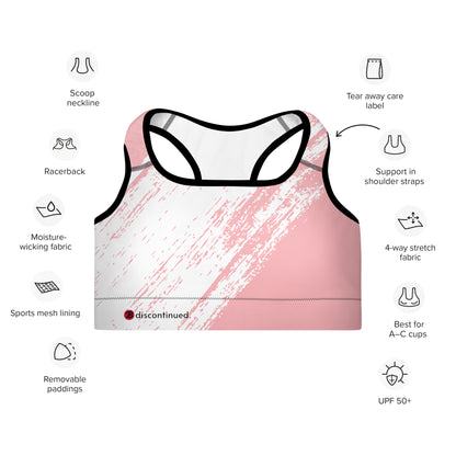 2Bdiscontinued. women's padded sports bra pnkrcr