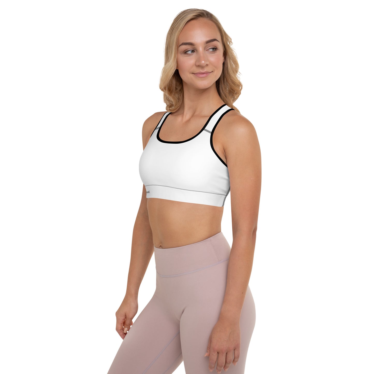 2Bdiscontinued. women's padded sports bra wht