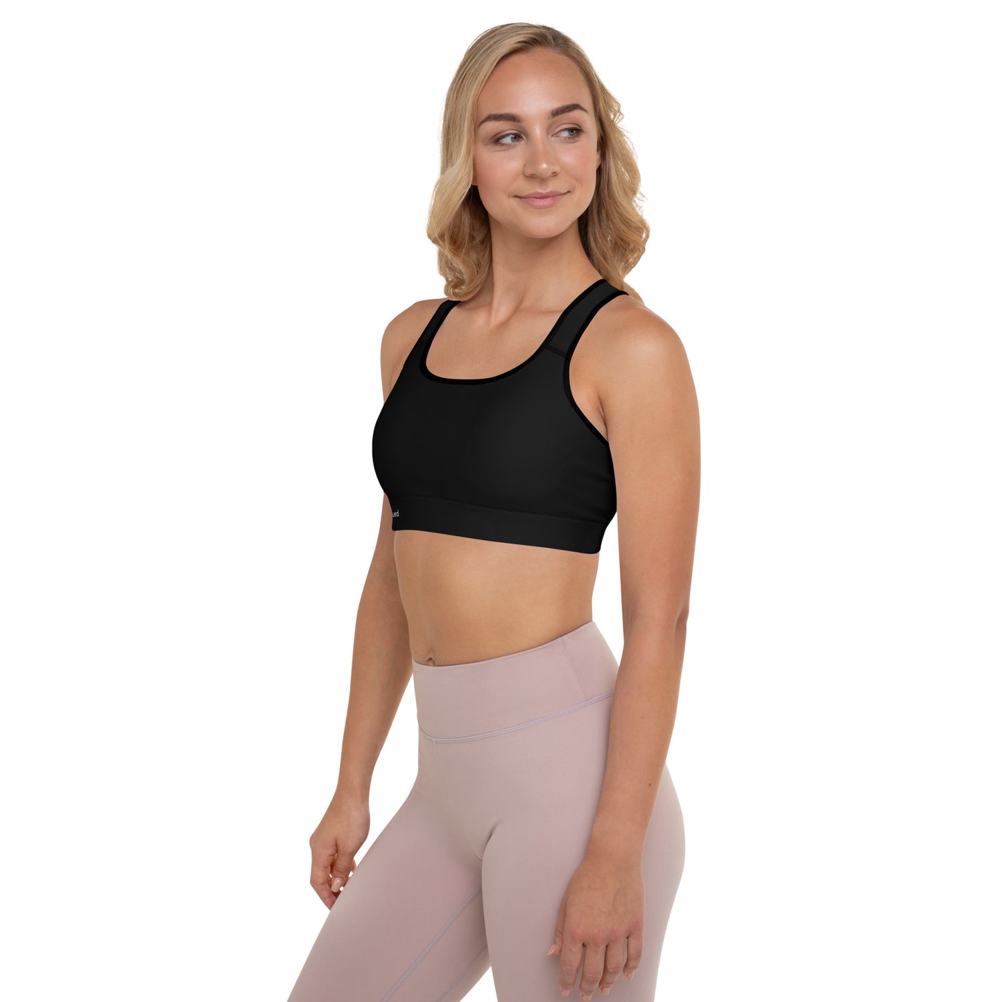 2Bdiscontinued. women's padded sports bra blk