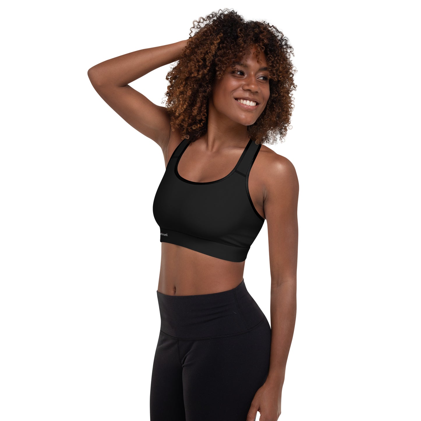 2Bdiscontinued. women's padded sports bra blk