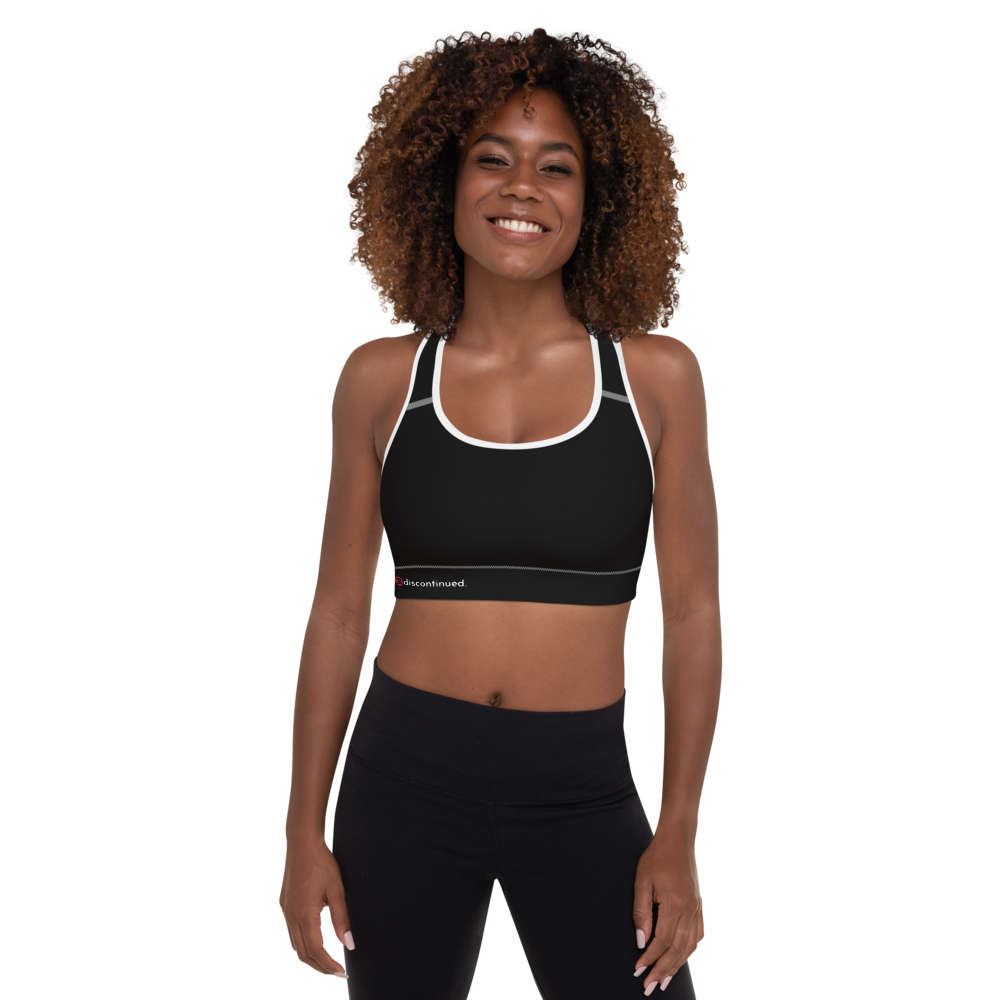 2Bdiscontinued. women's padded sports bra blk