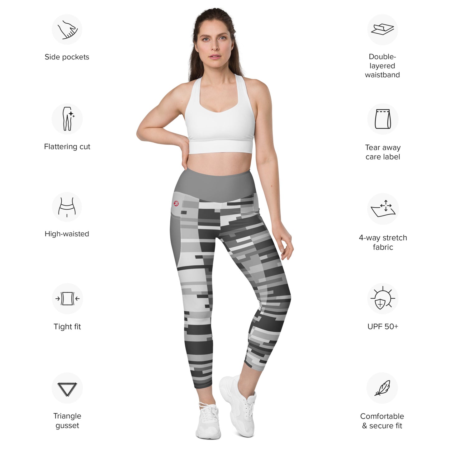 2Bdiscontinued. women's leggings with pockets digital gry