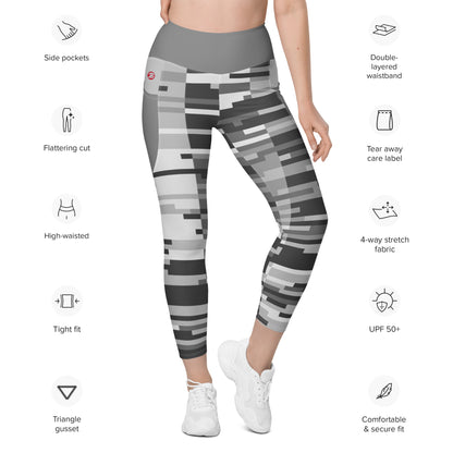 2Bdiscontinued. women's leggings with pockets digital gry
