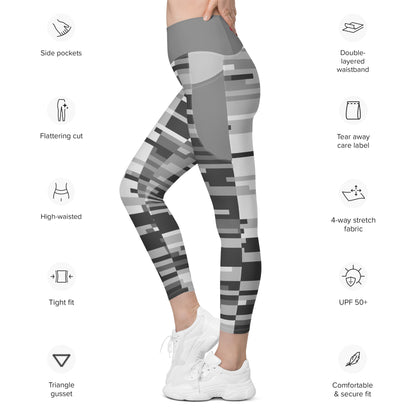 2Bdiscontinued. women's leggings with pockets digital gry