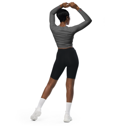 2Bdiscontinued. women's long-sleeve crop top drkgry