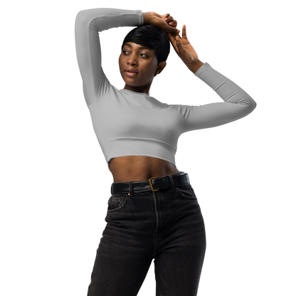 2Bdiscontinued. women's long-sleeve crop top lhtgry