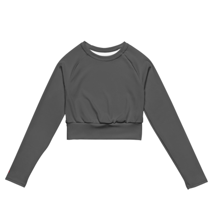 2Bdiscontinued. women's long-sleeve crop top drkgry
