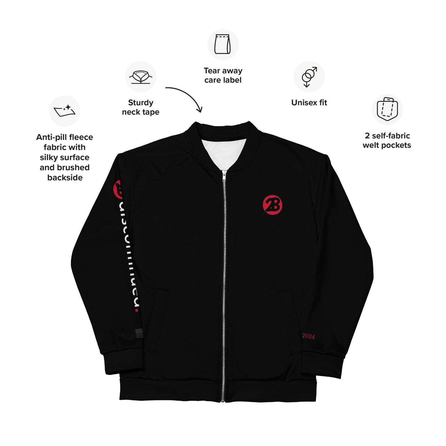 2Bdiscontinued. unisex track jacket blksld