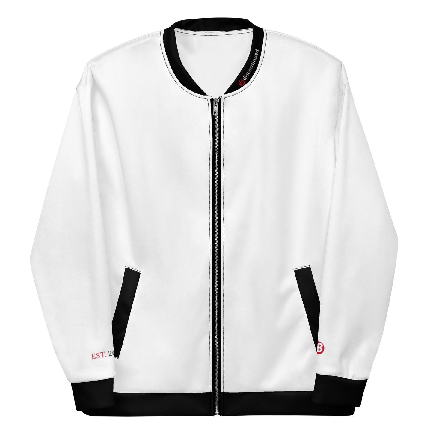 2Bdiscontinued. unisex track jacket whtblktrm