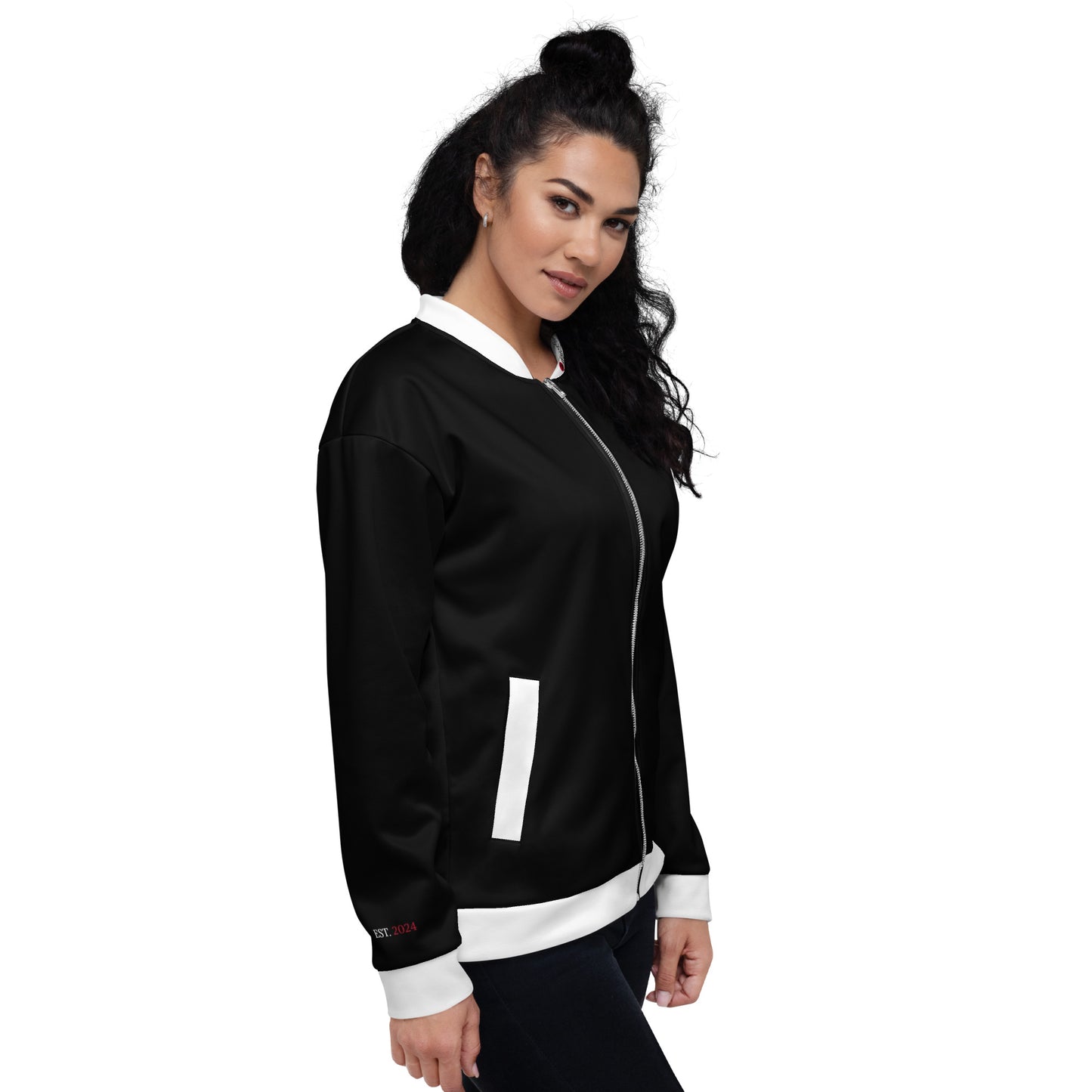 2Bdiscontinued. unisex track jacket blkwhttrm