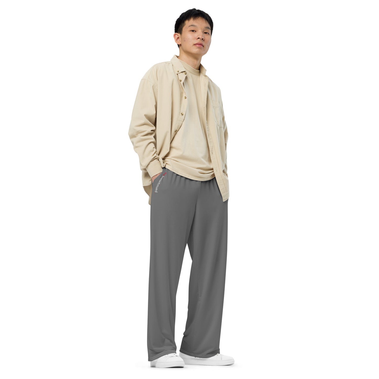 2Bdiscontinued. unisex wide-leg pants gry