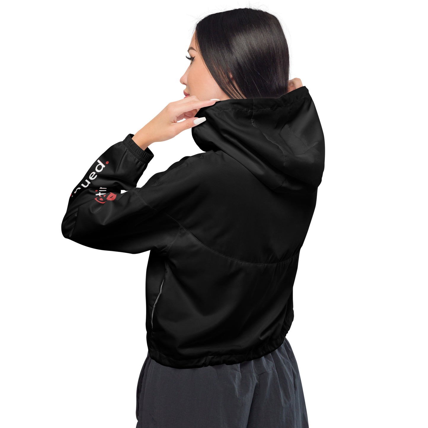 2Bdiscontinued. women’s cropped windbreaker blk