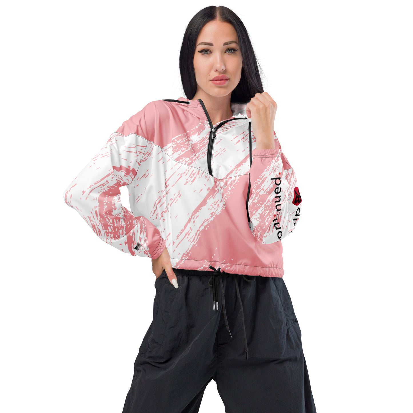 2Bdiscontinued. women's cropped windbreaker pnkrcr