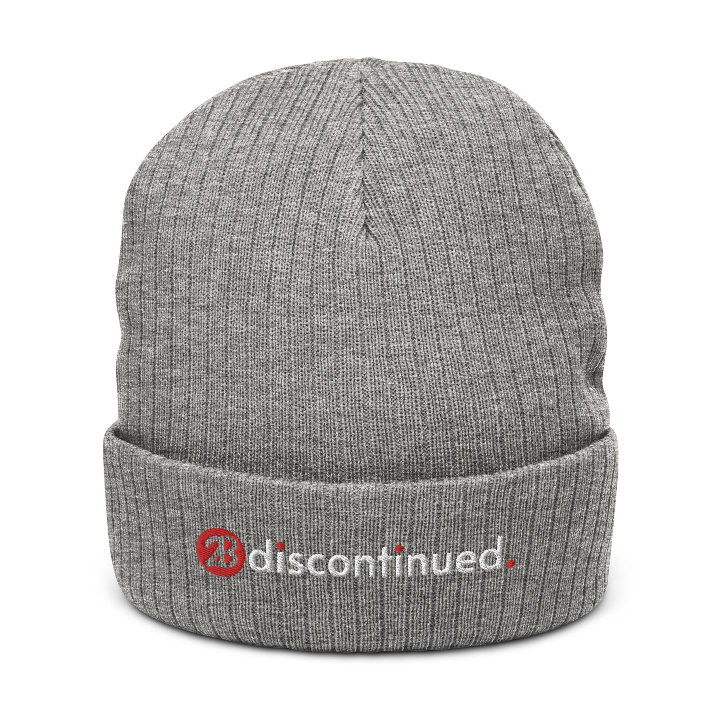 2Bdiscontinued. embroidered ribbed knit beanie