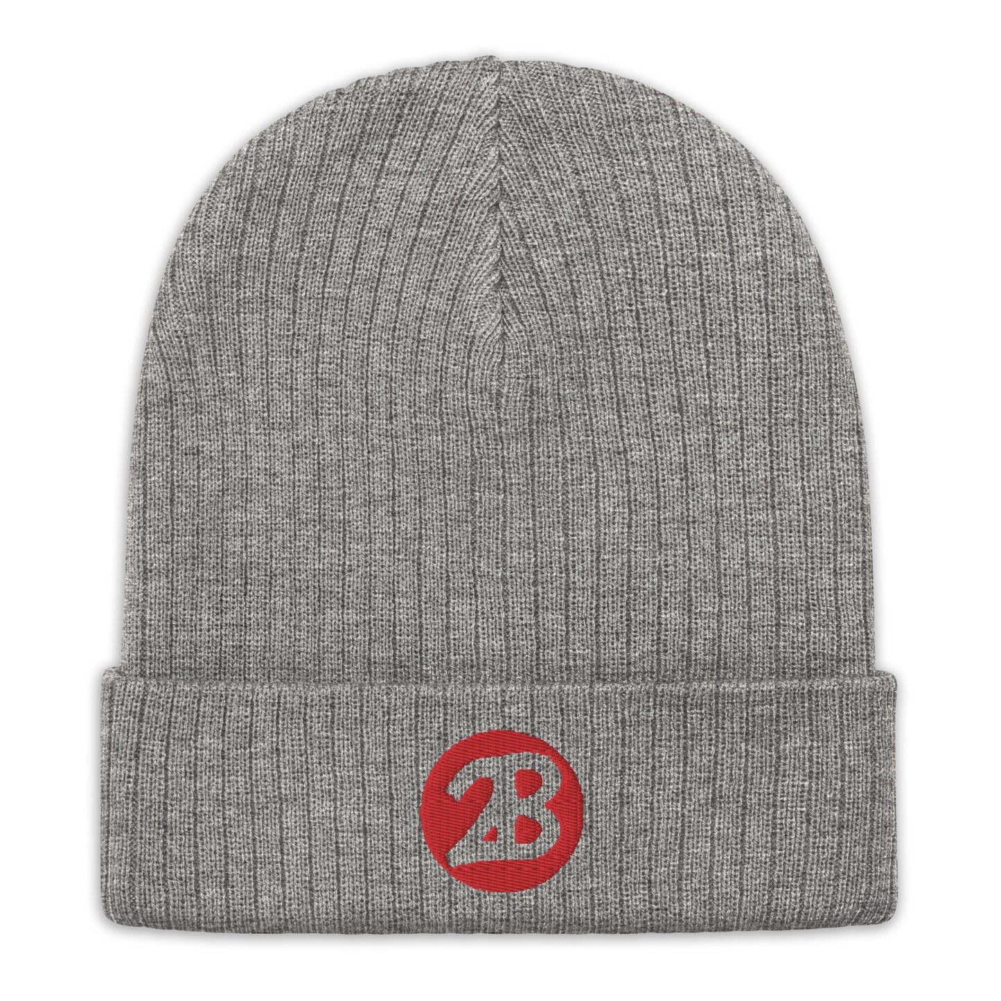 2Bdiscontinued. embroidered  ribbed knit beanie 2B