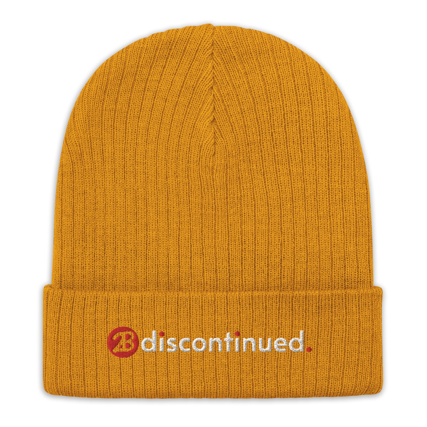 2Bdiscontinued. embroidered ribbed knit beanie