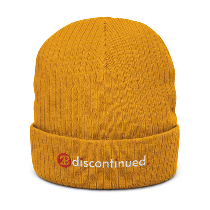 2Bdiscontinued. embroidered ribbed knit beanie