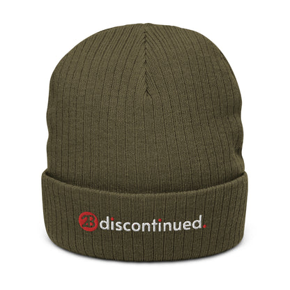 2Bdiscontinued. embroidered ribbed knit beanie