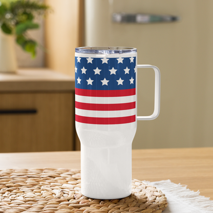 2Bdiscontinued. travel mug with a handle rwb