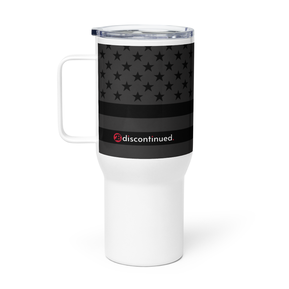 2Bdiscontinued. travel mug with a handle blkflg