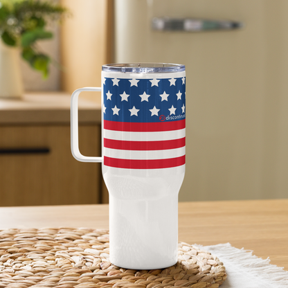 2Bdiscontinued. travel mug with a handle rwb